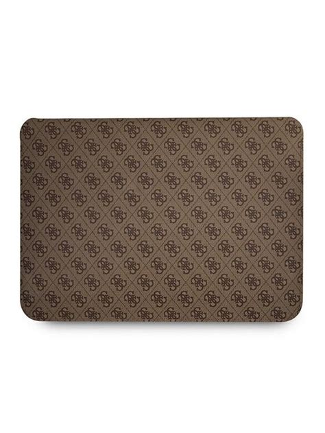 Guess Torba na laptopa 4G Triangle Logo Sleeve Brązowy Modivo pl