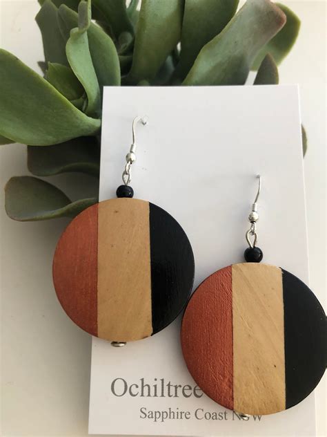 Hand Painted Wooden Earrings Etsy Hand Painted Earrings Wood Hand