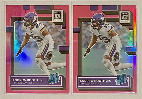 Andrew Booth Jr 2 2022 Donruss Optic Rated Rookie Pink Holo RC NFL