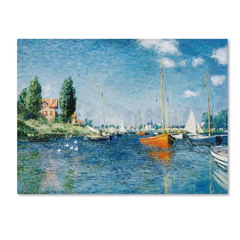 Red Boats At Argenteuil By Claude Monet Print On Wrapped Canvas