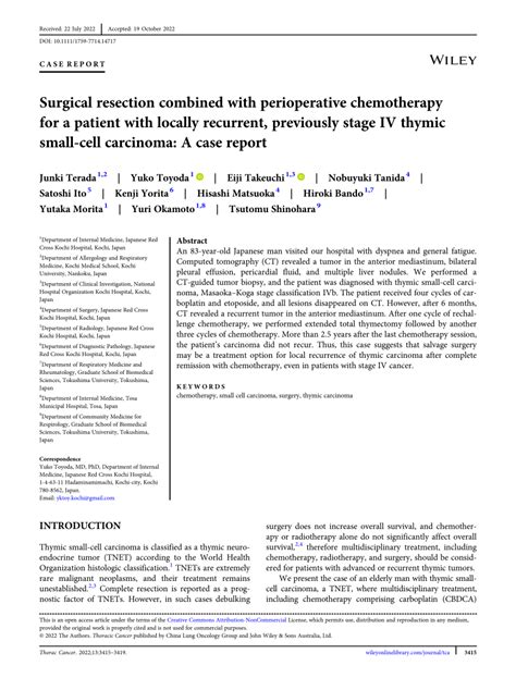 Pdf Surgical Resection Combined With Perioperative Chemotherapy For A