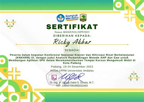 Sertifikat Webinar Document Repository Universitas Andalas