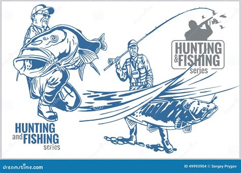 Fishing Vintage Colorful Posters Collection Vector Illustration ...