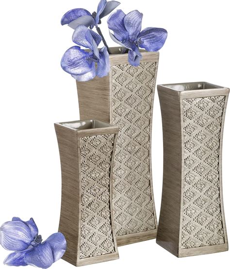 Amazon.com: Dublin Flower Vase Set of 3 - Centerpieces for Dining Room ...