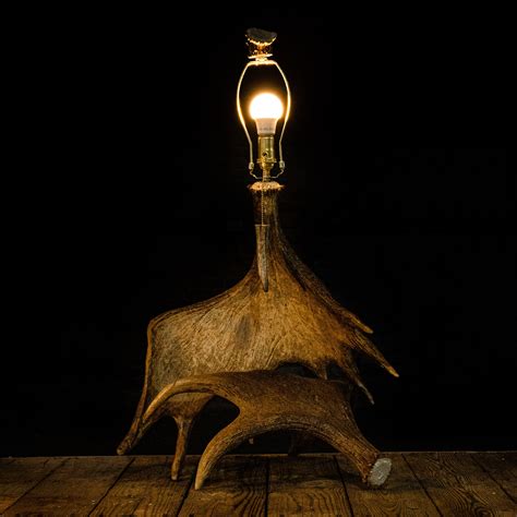 Extra Large Moose Antler Table Lamp Rustic Décor Country Etsy