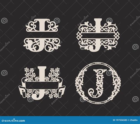 Alphabet Split Monograms Split Letter Monogram Alphabet Frame Font