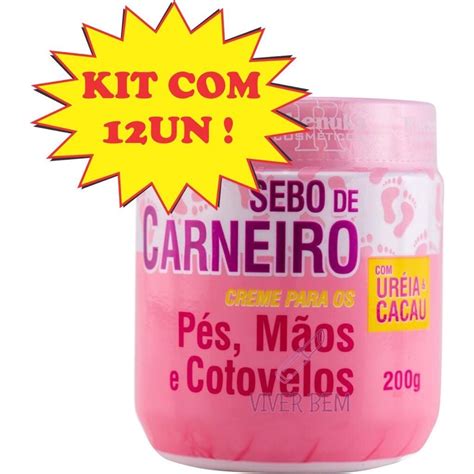 Kit 12 Sebo De Carneiro Hidratante Mãos E Pés 220g Rhenuks Shopee Brasil