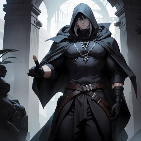 Man Mysterious Elf Assassin Arcane Trickster Rogue Dark Robe Hooded