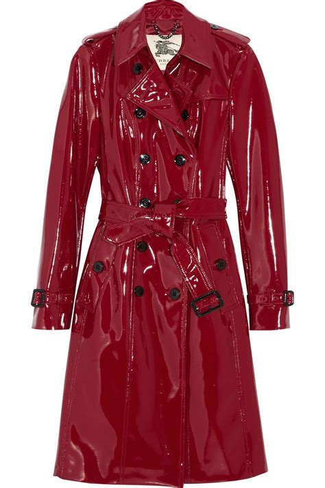 Burberry Glossed Vinyl Trench Coat In Red Burberry Trench Coat Coat