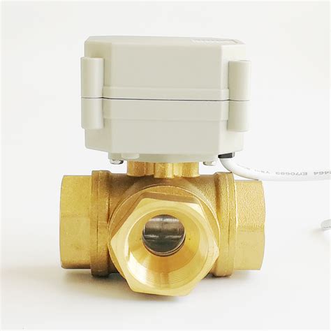 Electric Ball Valve Brass Way T Type Motorized Ball Valve Electric