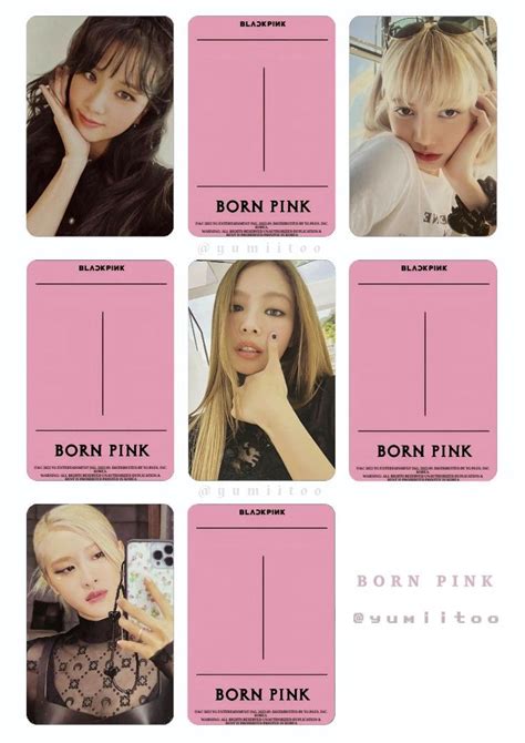 Blackpink Born Pink Pink Ver Printable Photocard Template Kartlar