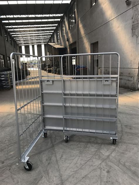 Folding Wire Mesh Stillage Metal Pallet Cage Steel Storage Container