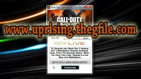 Black Ops 2 Uprising Map Pack DLC Redeem Codes Xbox 360 PS3 And PC