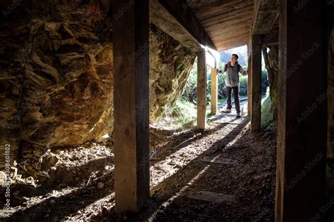 Foreign Tourist Visitor Explores New Zealand Karangahake Window Walk