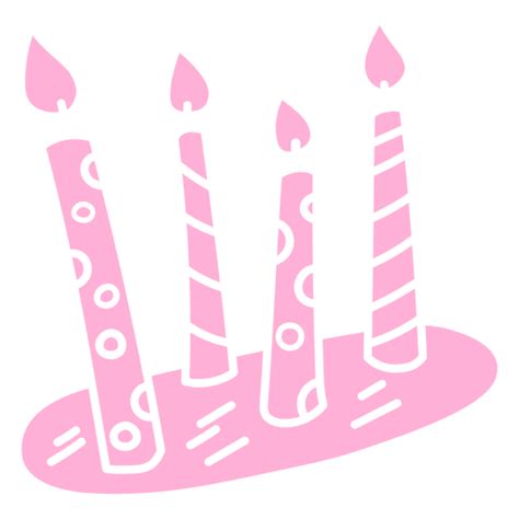 Pink Joyful Birthday Candles PNG & SVG Design For T-Shirts