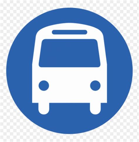 Round Blue Autobus Autocar Bus Station Icon Png Transparent With Clear