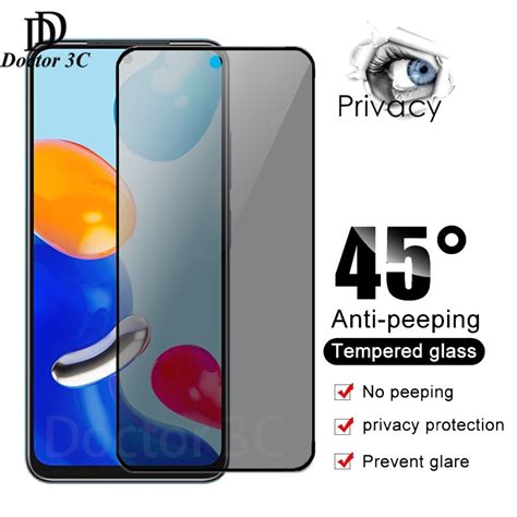 Full Cover Anti Spy Privacy Tempered Glass For Redmi Note 13 12 12s 11