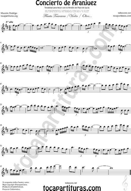 Violín Partitura del Concierto de Aranjuez Sheet Music for Violin Music