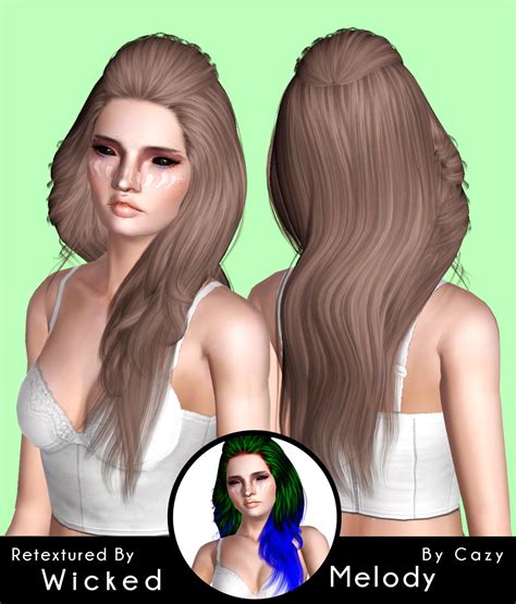 Cazy S Leah Melody Hairstyle Retextured By Wicked Sims Hairs