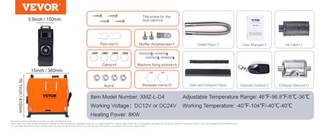 VEVOR Diesel Air Heater All-in-one 12V 8KW LCD Remote Control for Car RV Indoors | VEVOR US