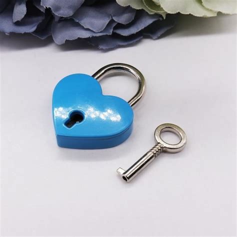 Verrous Blue Mini Cadenas En Forme De C Ur Vintage Style Antique