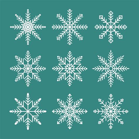 Premium Vector Snowflake Set Element Bundle Design