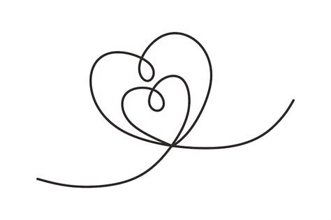 Deux Coeurs Liés Dessin Continu D une Ligne Double Coeur Vecteur Noir