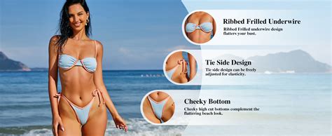 Amazon Zaful Women S Underwire Bikini Floral V Wired High Leg Two Piece Bikini Set Swimsuit