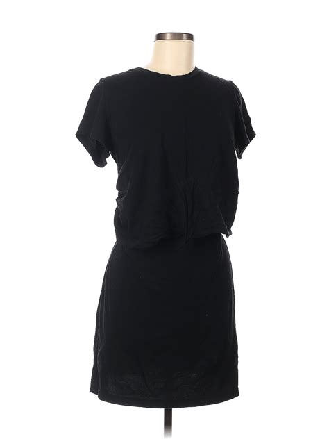 Silence And Noise Cotton Solid Black Casual Dress Size M Off