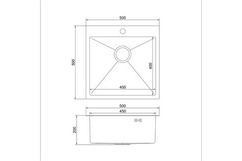 Настольная мойка MIXLINE PRO 50x50, 3 мм, выпуск 3 1/2, 20 см, с ...