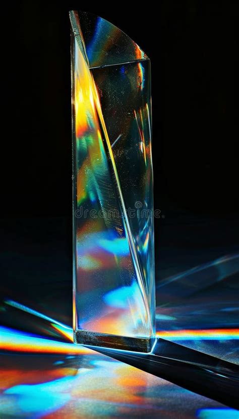 Prism Splitting White Light into Colors on Black Background in ...