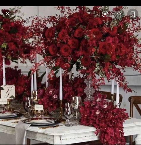 Ifg Deep Red Big Flower Ball Arrangements For Wedding Table