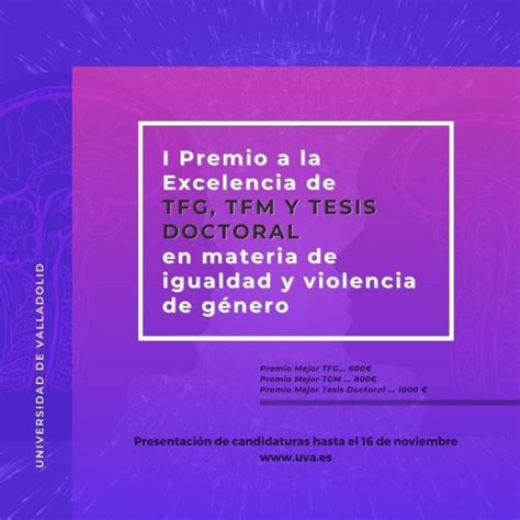 Premio A La Excelencia De TFG TFM Y Tesis Doctoral Sobre Igualdad Y