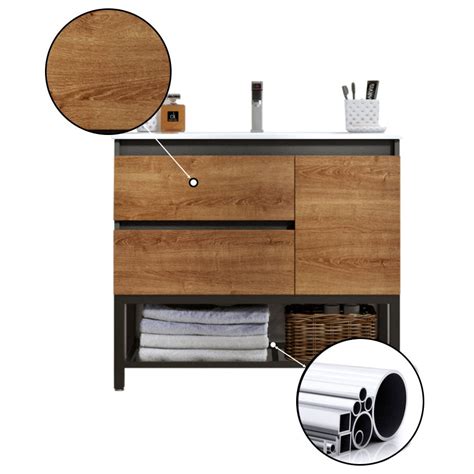 Shelving Included Vanity Set Wood 2 Drawers Freestanding Single Sink ...