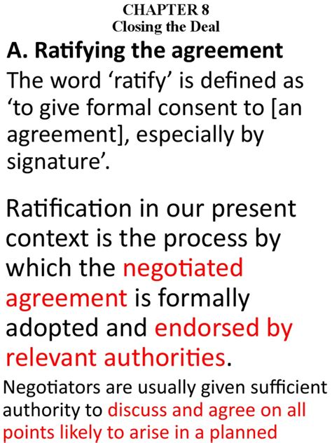 A. Ratifying The Agreement | PDF | Ratification | Negotiation