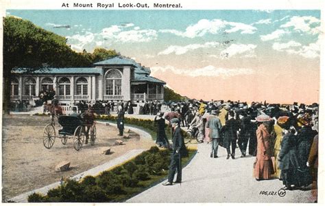 Montreal Canada At Mount Royal Look Out Crowd Valentine And Son Vintage