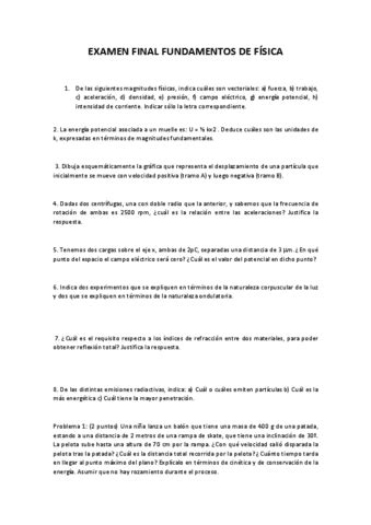 Examen Final De Fundamentos De Fisica Pdf