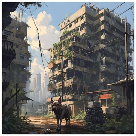 Dystopian Landscape Art, Overgrown, Dystopian Art, Wall Art, Modern Art ...