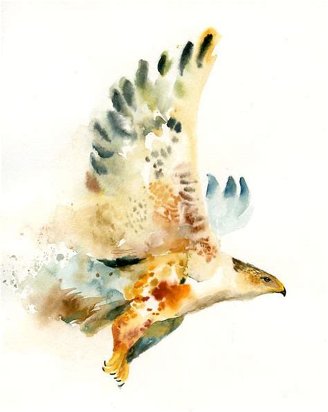 Hawk Original Watercolor Painting 8X10inchVertical