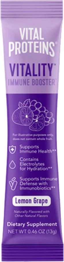 Vital Proteins Lemon Grape Vitality Immunity Boost Packet Shop Herbs