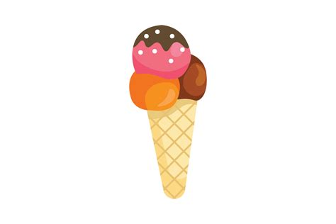 Three Flavor Ice Cream Cone Graphic By Salmanarulita · Creative Fabrica