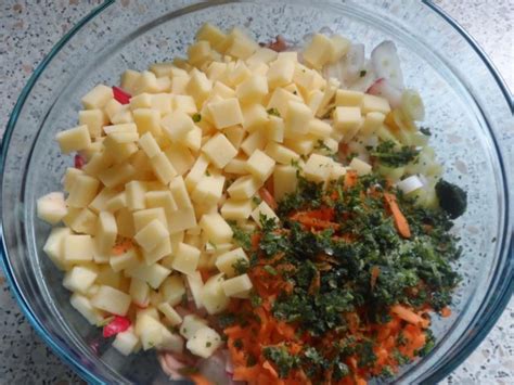 Salate Bunter Leberk Se Salat Mit Orangen Senf Dressing Rezept