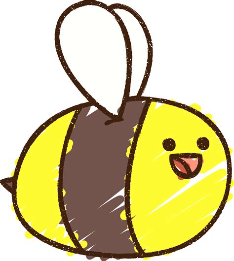 Happy Bee Chalk Drawing 45186669 PNG