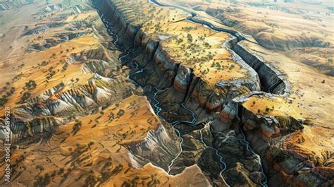 Detailed Illustration Of A Fault Line Highlighting The Movement Of