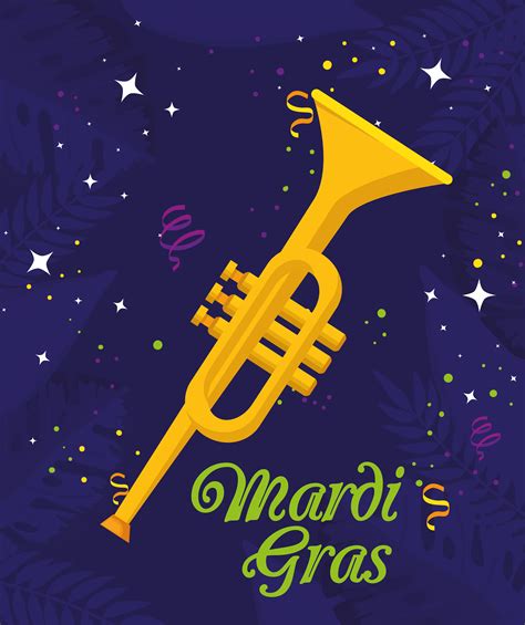 Mardi Gras Trumpet Vector Design Vector Art At Vecteezy