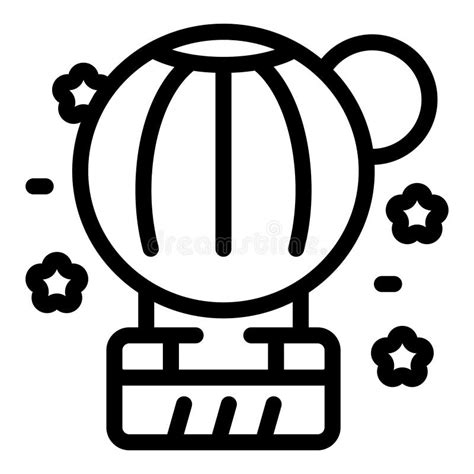 Hot Air Balloon Taking Off From Amusement Park Attraction Stock Vector Illustration Of Park