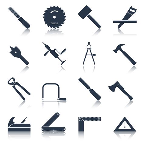 Carpentry Tools Icons Black 438119 Vector Art At Vecteezy