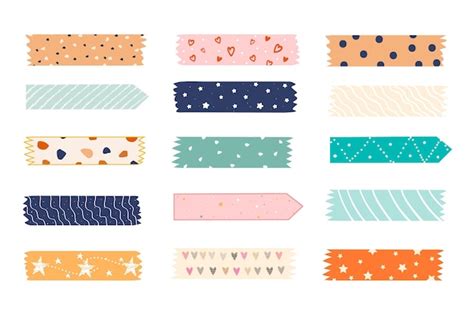 Premium Vector Hand Drawn Washi Tape Collection