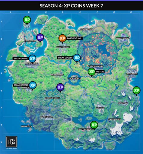 Fortnite Season Xp Coins Locations Maps For All Weeks Pro Game