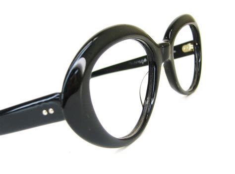 Vintage 60s Black Oval Cat Eye Eyeglasses Frame Nos 68 00 Via Etsy